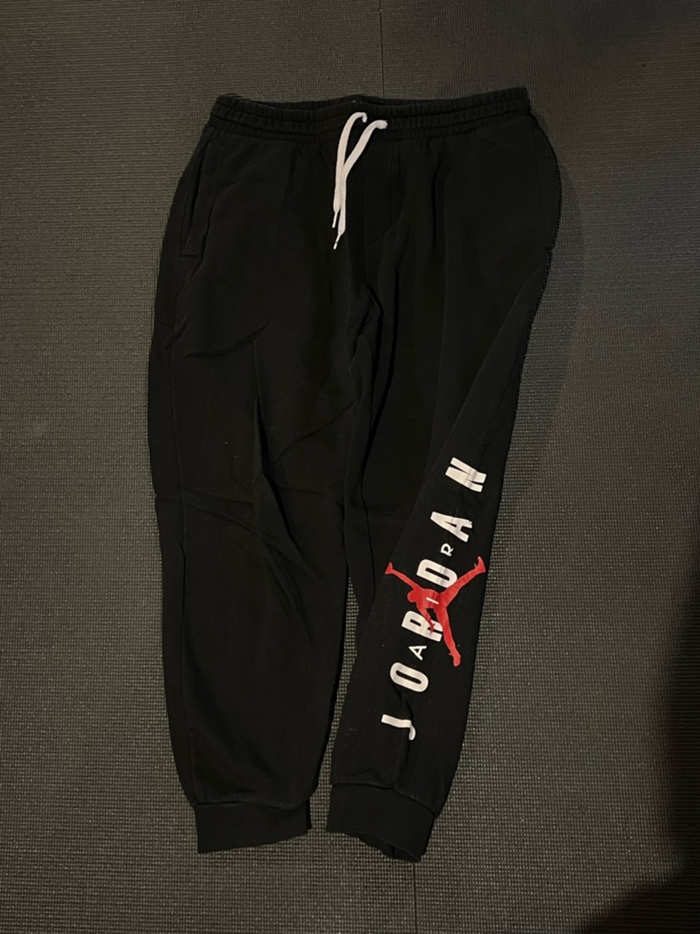 Jordan Black Joggers with Red Jumpman and White Lettering